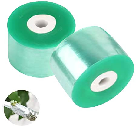 ZFYQ Veredelungsband, 2 Rolle Pflanze Pfropfbänder, Für die Veredelung in Obstbäume und Blumen Baumschule Gartenbau, Pfropfbänder Dehnbare Grün 100m x 3cm