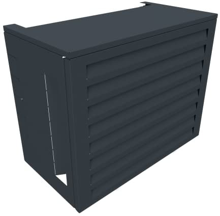 Cache Clim et pompe à chaleur Acoustique ATOLE en aluminium thermolaqué - Taille 1 : H. 80 x L. 100 x P. 54 cm - Gris anthracite-