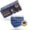 Charlemain 50x Mascherina Chirurgica, Made In Germany, EN 14683 Tipo IIR, Certificata Ce, Protezione Medica, Bfe > 99%, 3 Strati, Resistente Agli Schizzi, Inodore, Latex Free - Blu Navy