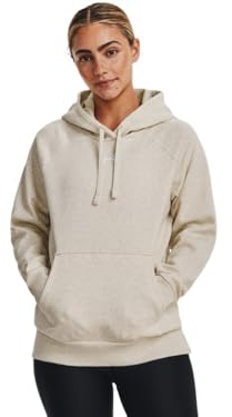 Under Armour Women's Rival Fleece Big Logo Hoodie, (784) Oatmeal Light Heather / / White, XS