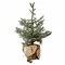 Loberon Deko-Baum Glenda, Weihnachtsbaum im Jutesack, Weihnachtsdeko, immergrün und pflegeleicht, Polyethylen, Zement, Jute, H/Ø ca. 70/46 cm, grün