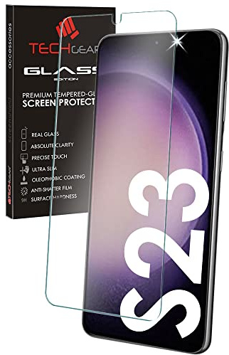 TECHGEAR GLASS Edition Compatible with Samsung Galaxy S23 / S23 5G, Tempered Glass Screen Protector Cover [2.5D Round Edge] [9H Hardness] [Crystal Clarity] [Scratch-Resistant] [No-Bubble]