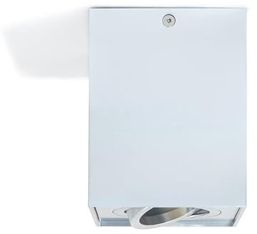 KOLORENO Busto Deckenlampe LED – Badezimmerlampe Decke – Wohnzimmer Deckenlampe – Deckenleuchte Schlafzimmer – Indirekte Beleuchtung Decke – G10-Leuchtmittel – 96 mm x 96 mm x 125 mm Silber