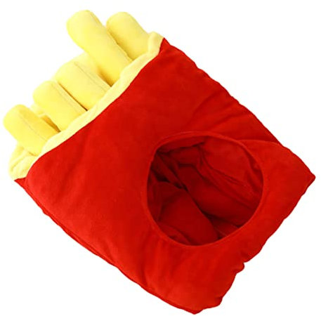 Amosfun 1Pc Design Dekorative Kopfbedeckung Party Kostüm Requisite Arbeiter Pommes Foto Lustig Kopf Festival Mütze Zubehör Kopfbedeckung Schnell Neuheit Up Rot Entzückend Abdeckkappen