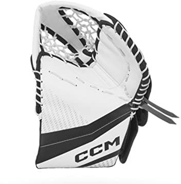 CCM YTFLEX 3 Eishockey Torwarthandschuh Catcher, Youth (Weiß/Weiß/Schwarz/Schwarz, Regulär)