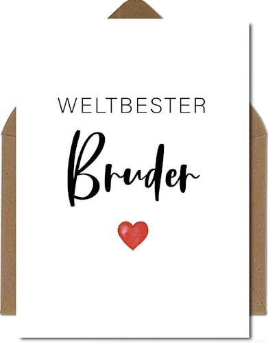 The Life Barn Postkarte mit Umschlag Weltbester Bruder Dankeskarte Glückwünsche