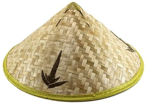 Sombrero de bambú de paja de estilo chino para Souvenirstore, ligero y transpirable, sombrero de pesca para agricultor, sombrero, impermeable, sombreros de bambú asiáticos para mujeres