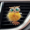 Wambere 2 Stück Eulen-Auto-Luftentlüftungs-Parfüm-Clip, Auto-Lufterfrischer-Clips,Aroma Diffuser Deco,Air Outlet Freshener Parfüm Clip,Auto-Innendekoration für Frauen und Mädchen,Gelb