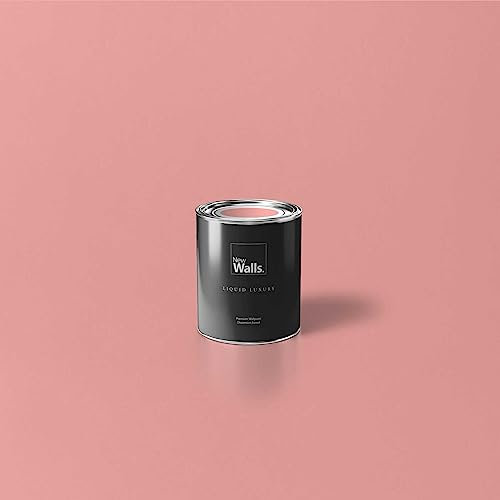 New Walls Premium Wandfarbe Pink, Lachs Liquid Luxury Dispersionsfarbe für Innenräume – 1 L