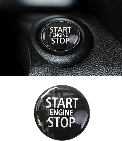 Fibra di carbonio Motore Start Stop Pulsante Cover Trim Fibra di carbonio Compatibile con Mini Cooper R55 R56 R57 R58 R59 R60 R61 2007-2016 (Nero)