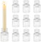 Romadedi Glass Candle Holder for Candlestick - 10Pcs Clear Small Tapered Wedding Christmas Decor Bulk for Candle Sticks Party Table Living Room Dinner Advent Gift Centrepiece Decoration