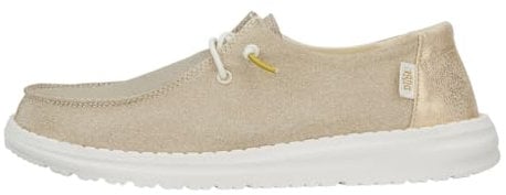HEYDUDE Wendy Metallic Sparkle Damen - Slip on Flache Schuhe - Mokassin Stil, Rose Gold, 39