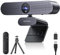 DEPSTECH DW50 Pro Webcam 4K, Zoom Ottico 3X Webcam PC con Doppio Microfono e Telecomando, Sensore Sony, Microfoni con Cancellazione del Rumore, Auto-Focus, Telecamera PC per Riunioni, Conferenze, Live
