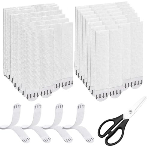 AYNKH 35 pares (70 tiras) tiras medianas para colgar cuadros, colgador de lona resistente, sin clavos, calcomanías para marco de fotos para cinta de gancho y bucle de pared, sin daños