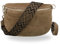 BRISE Bauchtasche Damen Wildleder AFIA Handgemachte Umhängetasche Crossbody Bag mit Ledergurt + Optionalen Breiten Gemusterten Riemen 3 Fächer Stylische Hüftltasche Made in Italy (Dunkeltaupe-2)