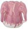 Bloomingville Vase Pontus aus Steingut mit dekorativer Glasur in Pink und 3D Elefanten Motiv, Durchmesser 15,5 x Höhe 15,5 cm