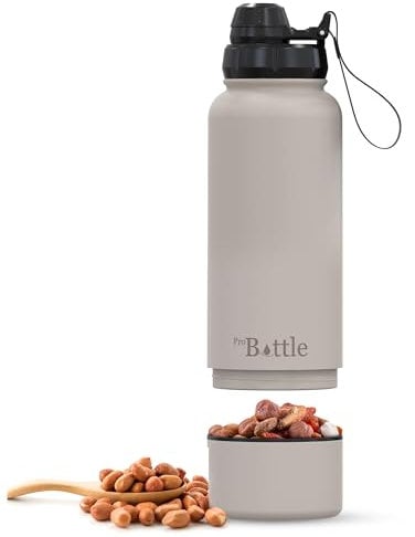 ProBottle Double Wall Insulated Water Bottle - Diversion Safe Storage Stainless Steel 1 Litre Water Bottle with 8 oz Storage Compartment, Wide Mouth Flask with Powder Coated Exterior, 5070002729600