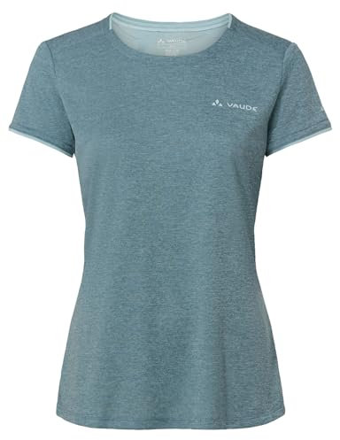 VAUDE Essential T-Shirt für Damen in Nordic Blue, Größe 46 – Schnelltrocknendes & pflegeleichtes Sport Shirt, Atmungsaktives Outdoor T-Shirt mit Rundhals, Ideal für Fahrradreisen, Wandern & Trekking