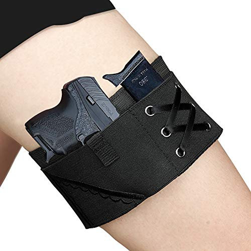 ANSNOW Garter Holster Concealed Classic Leg Holster for Women Thigh Holster Adjustable Ladies Black Case