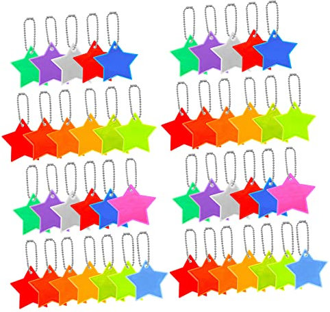 CORHAD 26stücke Reflektierender Stern-sicherheitsanhänger Kleine Leichte Anhänger Zum Aufhängen An Schlüsseln Rucksäcken Kleidung Party-Dekorationen Für Nachtsicherheit