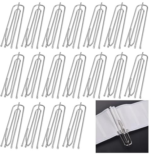40 Piezas Ganchos para Cortinas de Acero Inoxidable, Ganchos de Metal para Cortinas, Utilizado para Pellizcar Cortinas, Ganchos de Pliegues para Cortina,Ganchos Cortinas para Cortinas de Ducha