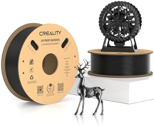 Creality Hyper PETG Filament, Schwarz Filament 1.75mm Hyper PETG 2KG, 3D Drucker Filament PETG Maßgenauigkeit +/- 0.03mm, 3D Druck Materialien für die meisten 3D Drucker