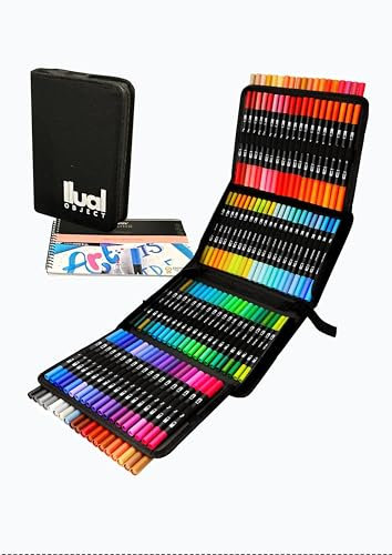 ILUAL Premium-Marker mit doppelter Spitze: Pinselspitze und feine Spitze + Geschenk zum Zeichnen von Markern. Perfekt für alle Arten von Zeichnungen, Comics, professionelle Illustrationen.