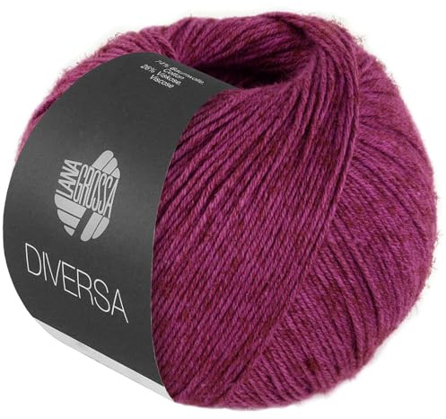 LANA GROSSA Diversa | Leichtes Baumwoll-Mischgarn mit zartem Melange-Effekt | Handstrickgarn aus 74% Baumwolle & 26% Viskose | 50g Wolle zum Stricken & Häkeln | 210m Garn FB 25