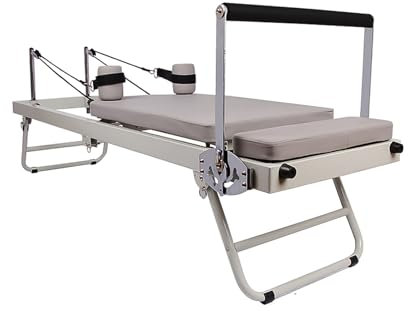 Faltbare Pilates Reformer Machine, Faltpilates Reformer - Einstellbare Kerntrainingsbett -Trainingsausrüstung | Klappstill -Trainingsmaschine, bis zu 300 Pfund Gewichtskapazität für das -Fitnessstudio