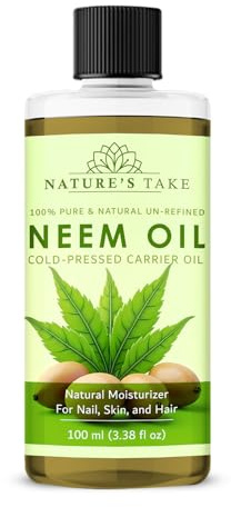 Nature’s Take 100% Pure Organic Neem Oil – Cold-Pressed, Vegan & Non-GMO – Multi-Purpose Oil for Skin, Hair & Plants – 100ml