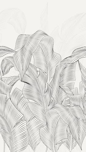 Livingwalls Dschungel-Fototapete – Grau – Wandbild XXL 1,59 x 2,80 m | Tropisches Dschungelmotiv als Akzentwand – matte Vliestapete, ansatzfrei & spurlos abziehbar – für Wohnzimmer & Flur