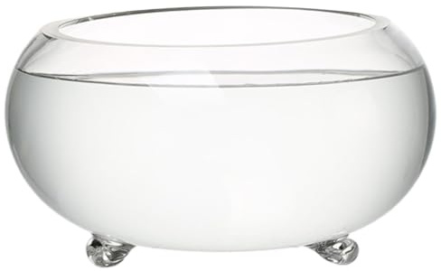 Faroby Lotus-Pflanzgefäß, 30 cm, klare Glas-Blumenschale mit rutschfesten Füßen für Hydrokultur-Pflanzgefäße, kleine Aquarien, Sukkulenten, Kakteen