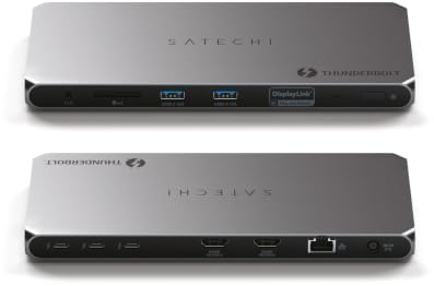 SATECHI Thunderbolt 4 Dock 100W Charging, Dual Monitor HDMI 4K/60Hz, 40Gbps Data Transfer, 2 USB-A 3.2, Ethernet, Thunderbolt 4 Dock for MacBook Air/Pro M5, Mac/Windows, DisplayLink Software Required