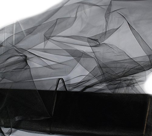 Mmagic-man1001 Tüll, 150 cm x 10 m, schwarz, 150 cm x 10 m