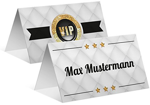 Tischkarten Hochzeit (100 Stück) - VIP Gold - Platzkarten Namenskarten
