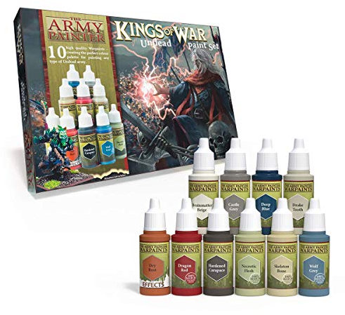 The Army Painter | Kings of War Undead Paint Set | 10 Colores Acrílicos para la Pintura de Muertos Vivientes y Máquinas de Guerra | Pintura de Modelos en Miniatura Wargames