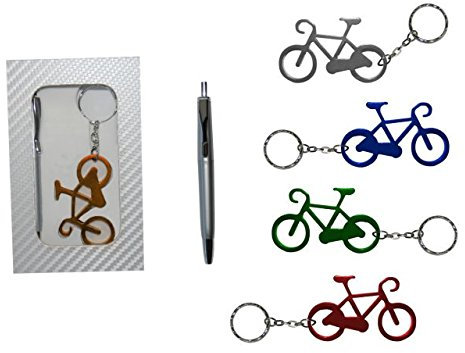 Lote de 25 Estuches de Madera con Llavero Abridor Bicicleta y Bolígrafo. Destapadores. Detalles de Bodas y Eventos.