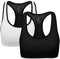 ANGOOL Damen Komfort Klassische Racerback Sport BH Top Fuer Yoga Fitness-Training, L Fit 80D 80DD 80E 85D 90BC 90D, Schwarz+weiß