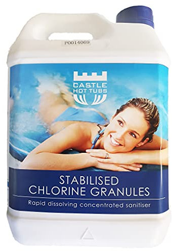 Quality Stabilised Chlorine Granules + FREE TEST STRIPS Hot Tub Spa Swimming Pool (1 x 5kg)