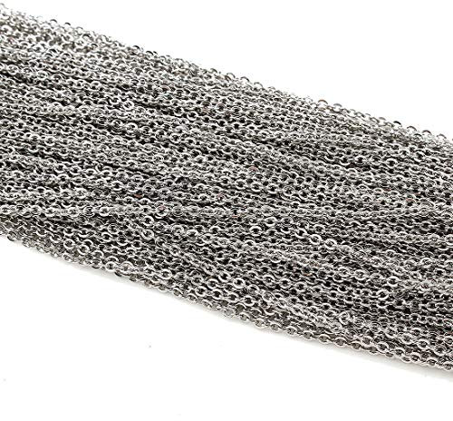 Edelstahlkette Metallkette aus Edelstahl Gliederkette Kabel Kette Link Runde Bastelkette Panzerkette Schmuckkette Perlenkette