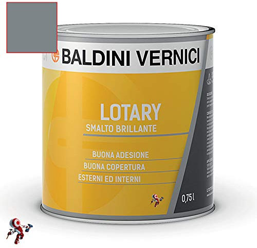 Smalto Lotary Baldini Vernici 750 ml vari colori smalto per legno e ferro smalto per interni e esterni (CENERE 124)