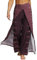 Nuofengkudu Damen Sommerhose Hippie Lange Hosen mit Schlitz Lockere Weites Bein Palazzo Bunt Flowy Yogahose Luftige Elegant Leicht Freizeit Sommer Strand Urlaub(Violett,Größe M,Etikett S/M)