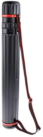 Tenlacum Document Poster Tube - Black Plastic Storage Tube Expands from 55cm up to 90cm - Water and Light Resistant