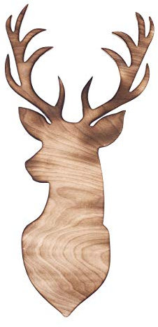 Hirsch Deko | Wanddekoration | Dekohirsch | Holzdekoration | Holz | Wandbild 54 x 26,5 cm Pohmer Design