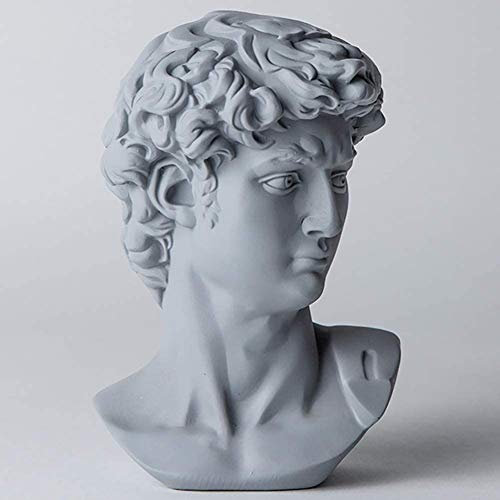 Resin Kopf Statue David, Klassische griechische Büste Statue Figur Skulptur Kunsthandwerk Hauptdekorationen Skizze Ornamente, Rosa,F