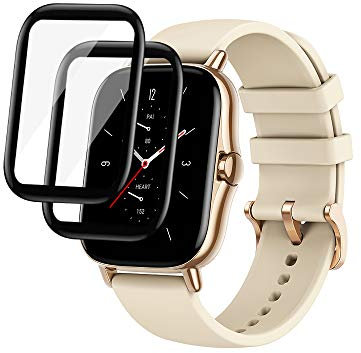 PaceBid Pack of 2 Tempered Glass Screen Protectors Compatible with Amazfit GTS 2/GTS, 9H Hardness, Anti-Scratch, Anti-Oil, Anti-Bubble, HD Clear, Full Coverage Glass Film for Amazfit GTS 2/GTS