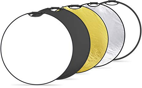 NEEWER 32 pollici/80 cm riflettore luce 5 in 1 pieghevole Multi Disc con custodia, traslucido, argento, oro, bianco e nero, per studio fotografia illuminazione e illuminazione esterna
