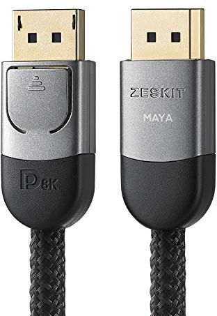 Zeskit Maya Certified DP 1.4 Cable, 4K 120Hz 8K 60Hz 1440p 144Hz 240Hz HDR 32.4Gpbs HBR3 (6.5ft, Braided Jacket)