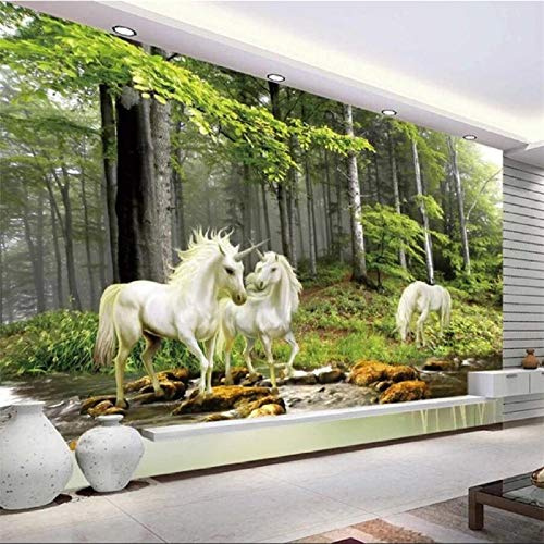 Custom wallpaper 3D murals forest unicorn TV background wall living room bedroom wall papers home decor 3d wallpaper 430cmx300cm(169.3x118.1inch)
