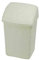 Optimal Products Swing Bins Plastic Swing Top Rubbish Waste Bin Office Bedroom Kitchen Paper Dustbin Trash Bin Swing Lid (Cream, 50l Litre)